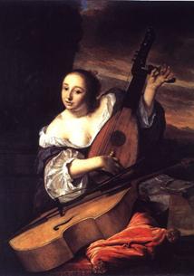 Van der Helst - La musicienne (luth thorb)